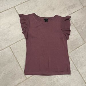 Ann Taylor Factory Mauve Flutter Sleeve Knit Top | Size Small